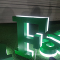 Custom Advertising 3D Wall Logo Sign Luminous Stainless steel Letters LED Outdoor Sign  Metal Backlit  Letters